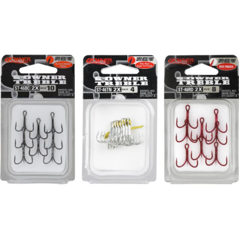 Fateixas Owner 5646 ST-46 TN-BC-RD de alta resistência com acabamento especial para amostras e pesca.