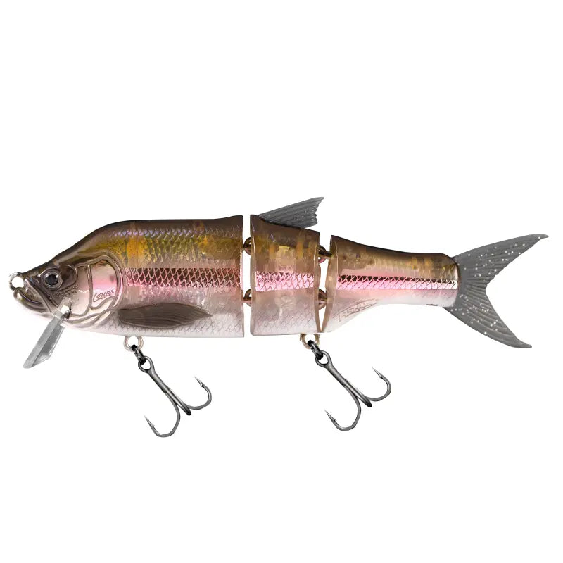 Amostra swimbait Fishus Cerberus Lite em cor FS Flashy Shad com acabamento reflexivo para maximizar a atração de predadores