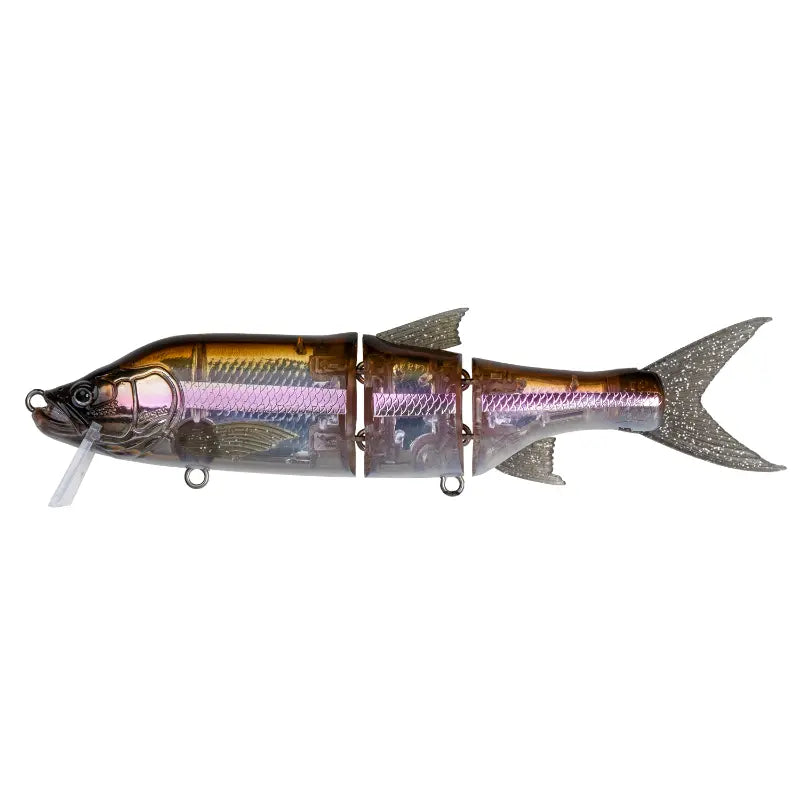 Isca de pesca swimbait Fishus Cerberus 23cm 96g na cor FS - Flashy Shad, hard lure articulado para grandes predadores.