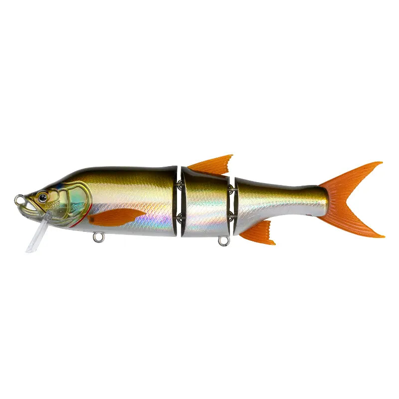Isca de pesca swimbait Fishus Cerberus 23cm 96g na cor RA - Real Asp, hard lure articulado para grandes predadores.