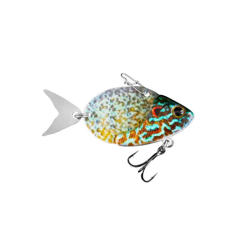 Amostra Fishus Esparrall Metal Vib 35mm 10g na cor Pumpkinseed para LRF