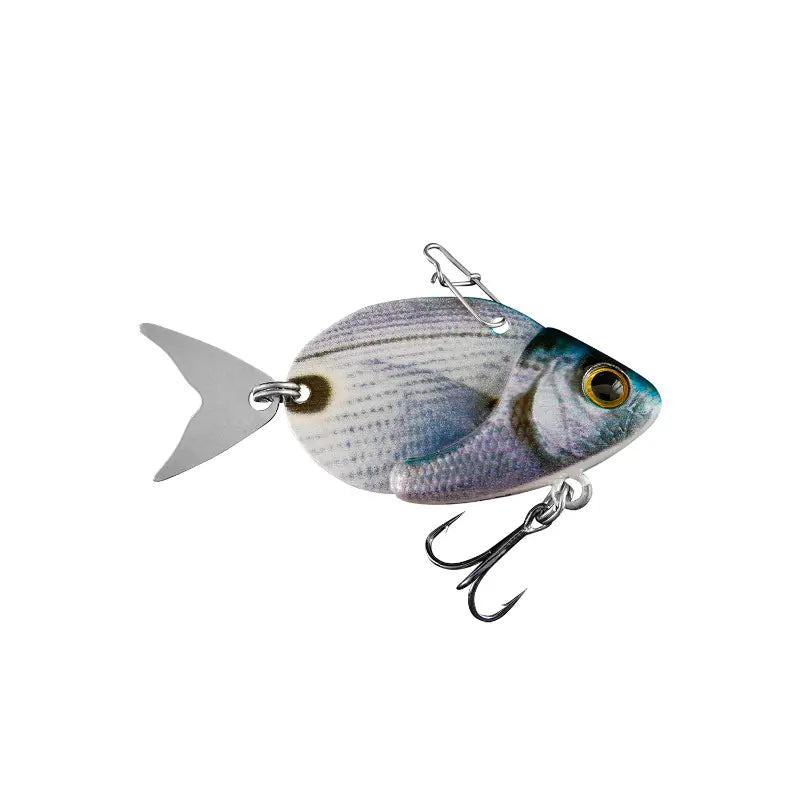 Amostra Fishus Esparrall Metal Vib 35mm 10g na cor SS Saddled Seabream para LRF