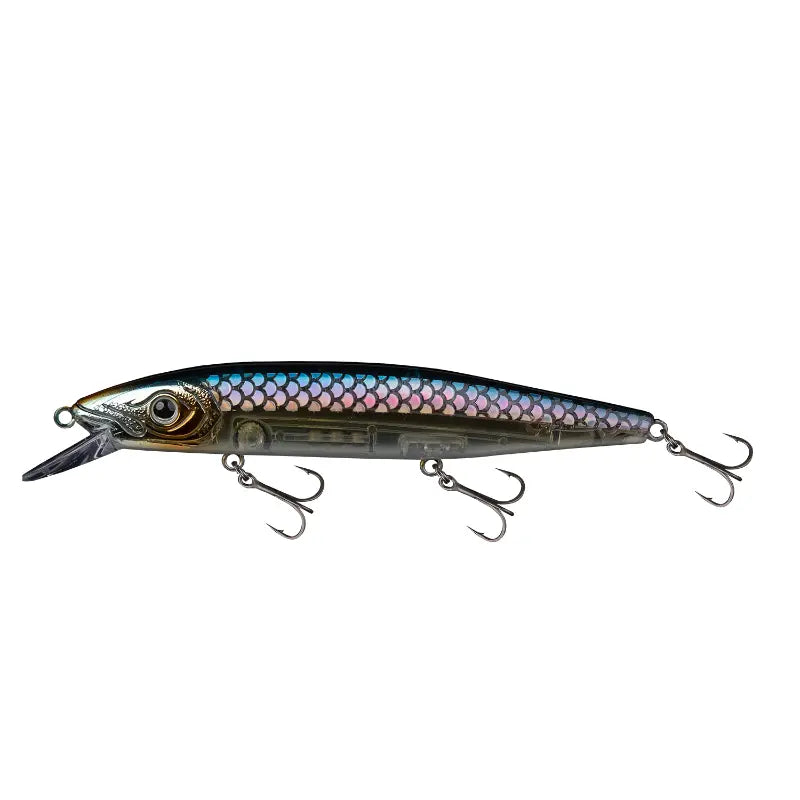 Amostra Fishus Espetit Blitz 11cm cor Mirror Shad com reflexos.
