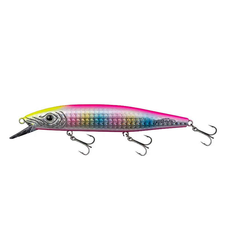 Amostra Fishus Espetit Blitz 11cm cor Rainbow Fluo, alta atração.