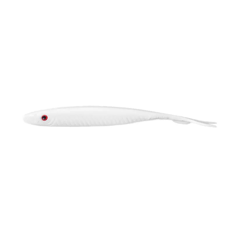 Amostra vinil Fishus Espetit Dead Jerk na cor Solid White (Branco Sólido) para pesca finesse