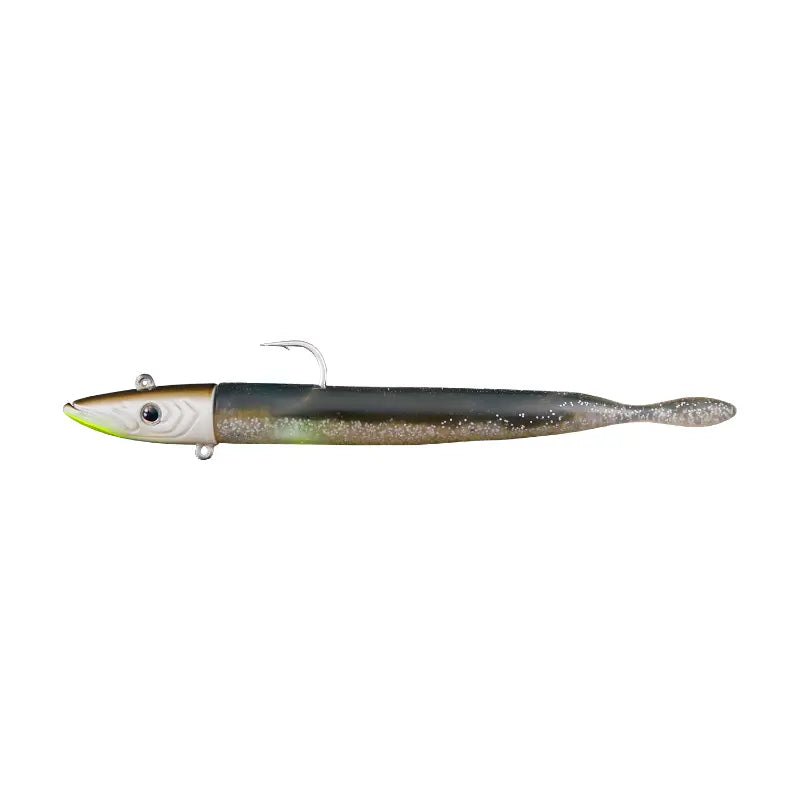 Amostra vinil Fishus Espetit Sandeel 14cm cor Ayu para pesca ao robalo.