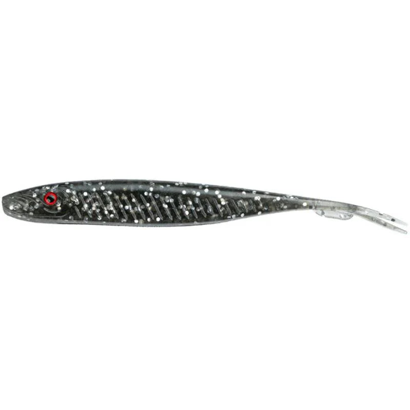 Fishus Espetit Soft Jerk de 10cm e 5g para pesca em Spinning na cor SM - Shiny Smoke