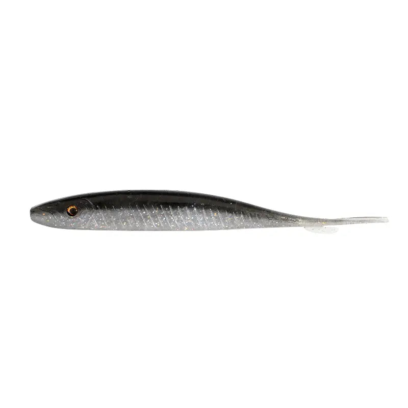 Amostra Fishus Espetit Soft Jerk de 12cm na cor Silver Shad, com acabamento prateado e dorso escuro natural, ideal para spinning e light game.