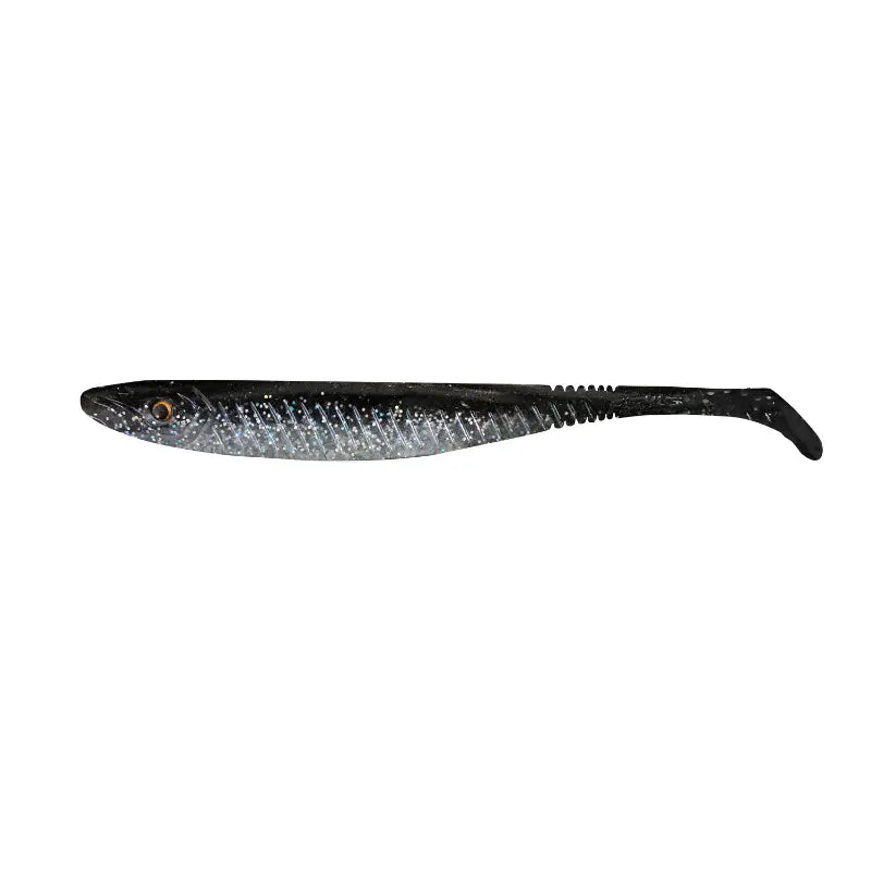 Amostra Fishus Espetit Soft Shad de 10cm na cor Silver Shad, com acabamento prateado e dorso escuro natural, ideal para spinning e light game.