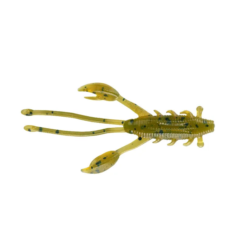 Fishus Mojo Nymph cor GPB Green Pumpkin Black Flake - micro isca TPE para light game e pesca de predadores