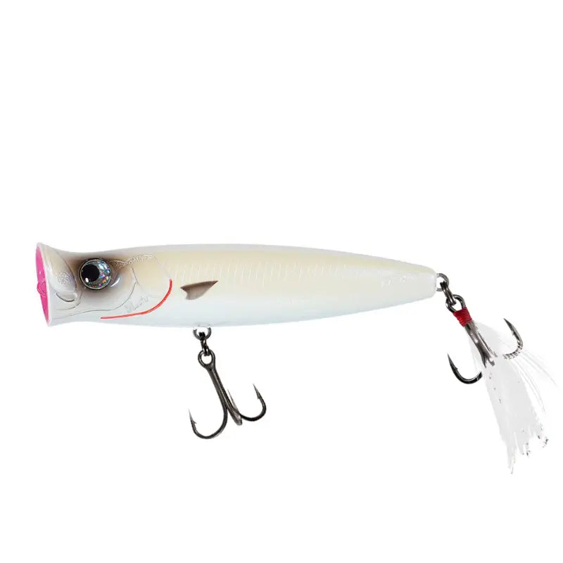 Fishus Ubuntu 70mm 8.5g - Amostra popper de superfície na cor W - White