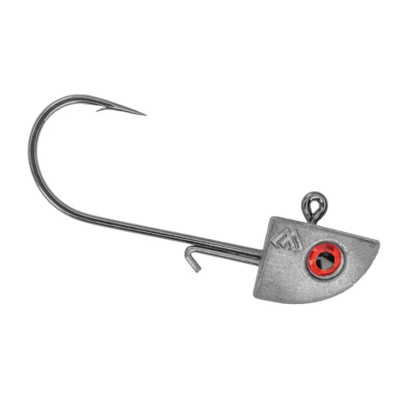 Jig Head Triangular Jaws com olhos e anzol Black Nickel número 3/0 para pesca.