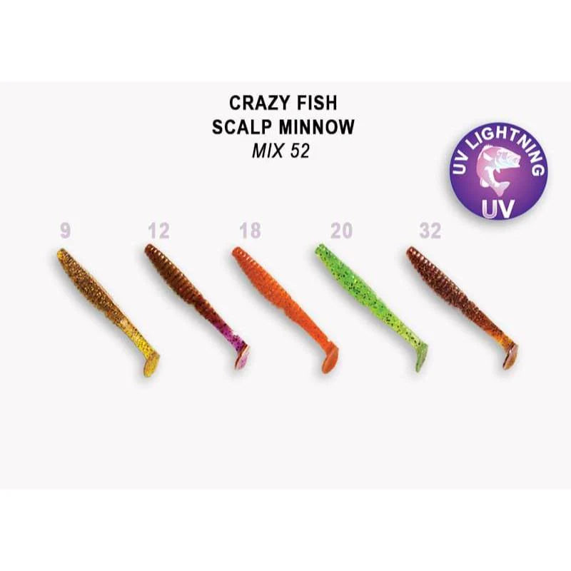 Crazy Fish Scalp Minnow 8cm pack de 5 unidades