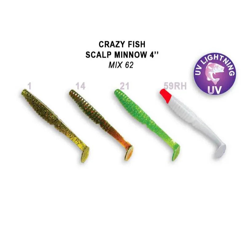 Crazy Fish Scalp Minnow 10cm pack de 4 unidades