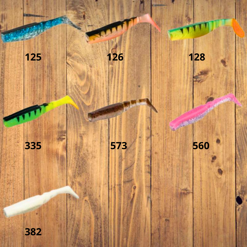 Amostra de vinil Mikado Fishhunter 7cm - Todas as cores disponíveis no Mundo da Pesca, cores alternativas