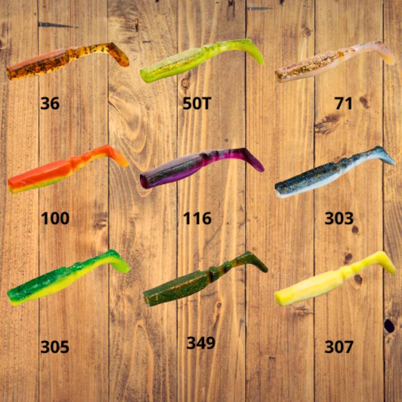 Amostra de vinil Mikado Fishhunter 7cm - Todas as cores disponíveis no Mundo da Pesca