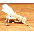 Mosca artificial Water Walker flutuante com corpo de espuma bege/canela e pernas listradas para pesca à pluma (anzol n.º 8)
