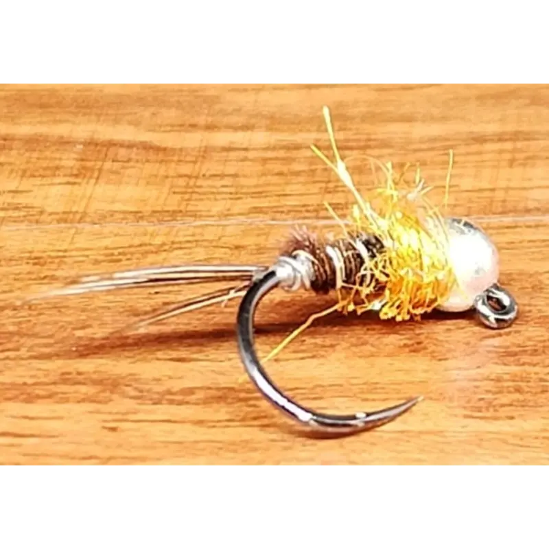 Ninfa Edy-Dona Pheasant Tail com cabeça de tungsténio e anzol jig sem barbela para pesca à pluma
