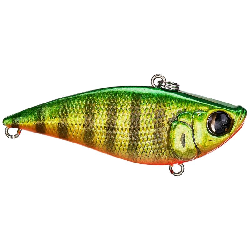 Amostra lipless Owner Mira Vibe 60 de alta performance para spinning e predadores na cor Fire Tigger