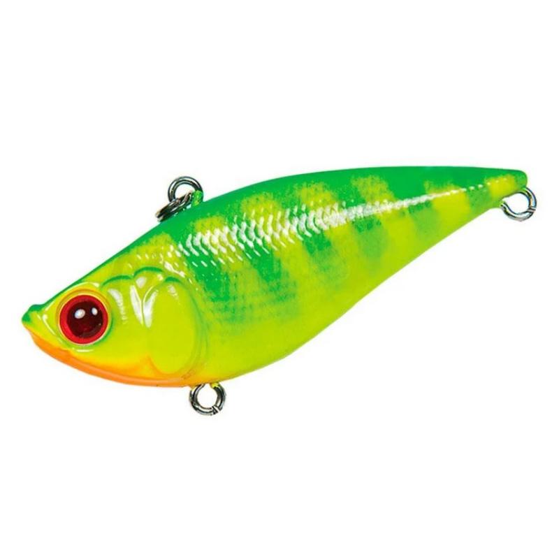 Amostra lipless Owner Mira Vibe 60 de alta performance para spinning e predadores na cor Perch Chartreuse