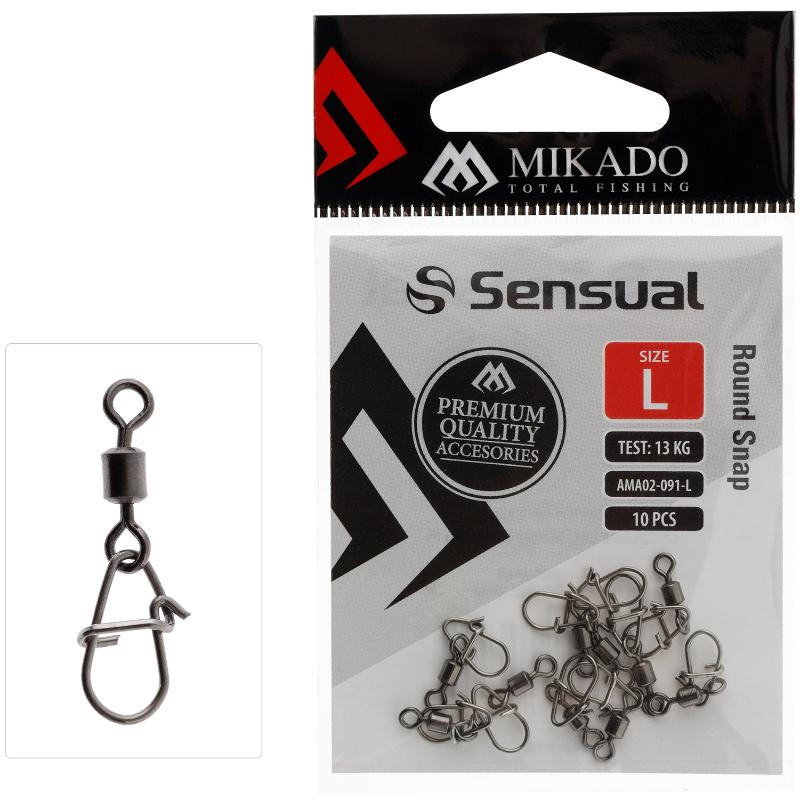 Snap redondo com destorcedor integrado de alta rotação para pesca de spinning, garantindo ação natural e zero torções na linha.