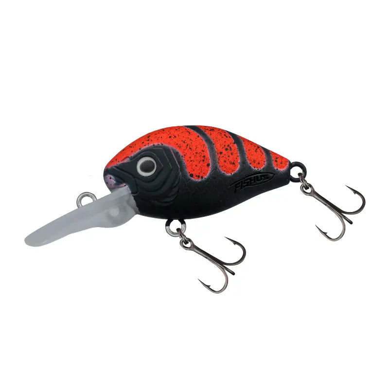 Isca de pesca Fishus Tide Floating Silent 40mm na cor BC - Black Craw, hard lure de alta qualidade para predadores.