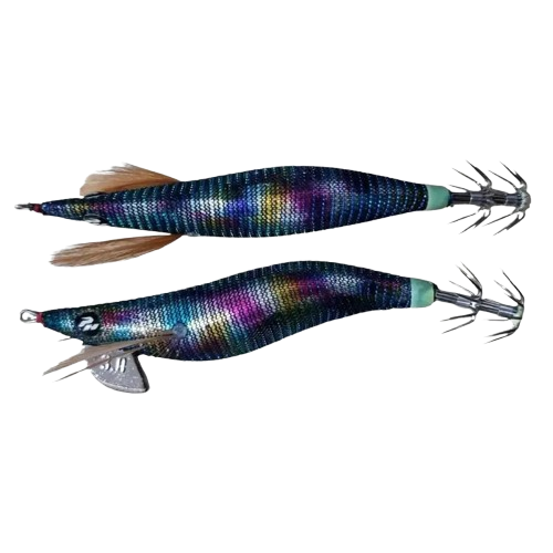 Toneira Pro Hunter Chameleon cor m4, amostra para eging com padrão camaleão de alta visibilidade para pesca de lulas e chocos.