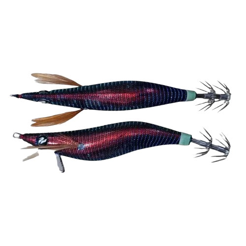 Toneira Pro Hunter Chameleon cor r4, palhaço calibrado para eging com padrão camaleão avançado para pesca eficiente de lulas e chocos.