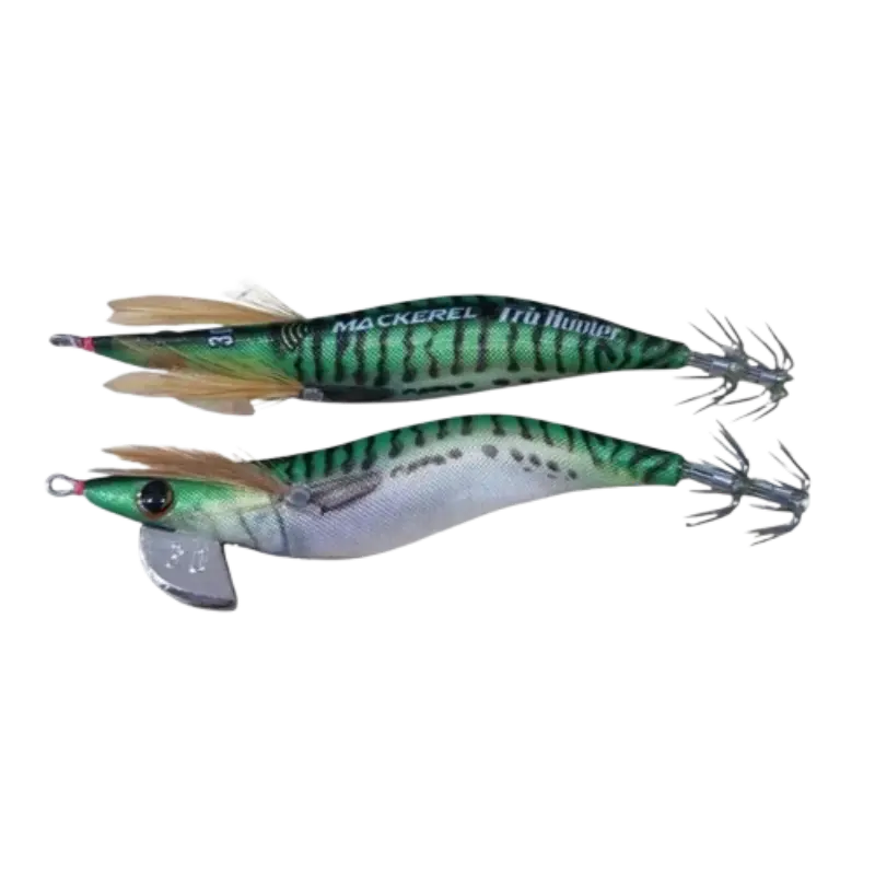 Toneira Pro Hunter Mackerel cor 3, amostra imitação de peixe-presa com coroas em aço inoxidável para cefalópodes.