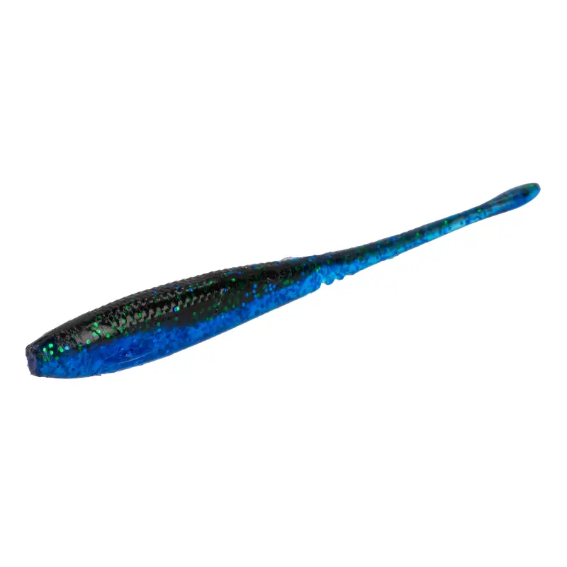 Vinil Mikado M-Craft Mortal Tail 125mm na cor Blue Back, amostra de silicone sem cauda para pesca de predadores.