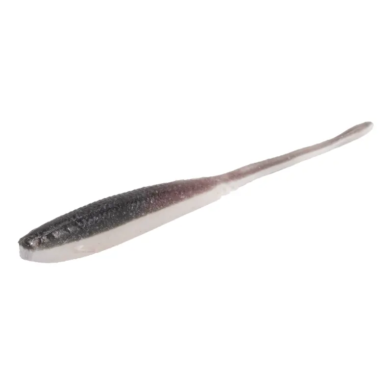 Vinil Mikado M-Craft Mortal Tail 125mm na cor Magic Pearl, amostra de silicone sem cauda com acabamento perolado brilhante.