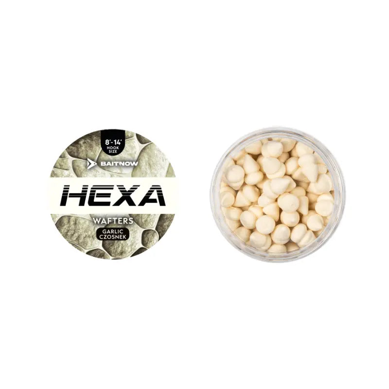 Frasco de wafters hexagonais com aroma a alho e cores deslavadas para method feeder.