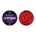 Isco equilibrado wafters method feeder O'Fish Spicy Sausage num tom avermelhado para pesca à carpa.